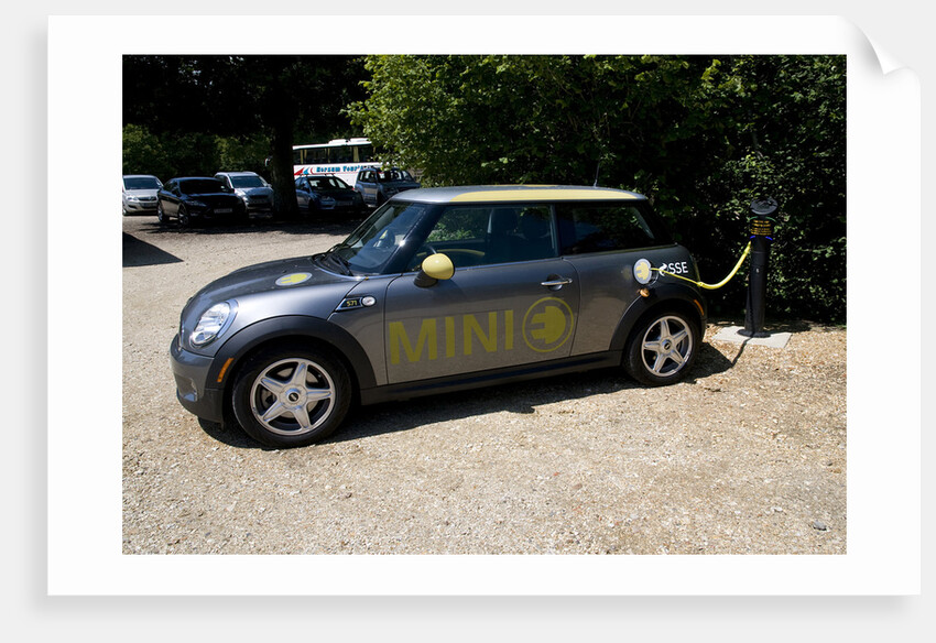 Electric Mini at battery charging point 2011 by Unknown