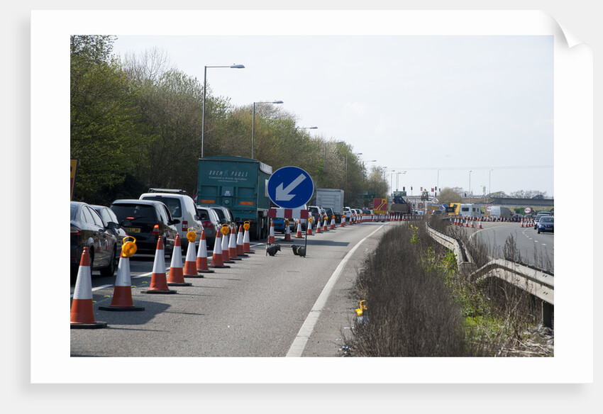 Traffic Jam on A27 roadworks in Sussex near Arundel by Anonymous