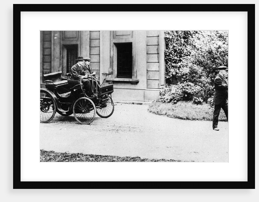Peugeot 1896 with C.R. Rolls driving and Red flag in front by Anonymous