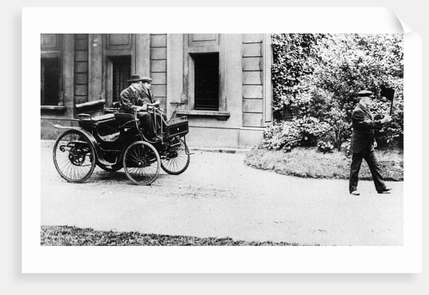 Peugeot 1896 with C.R. Rolls driving and Red flag in front by Anonymous