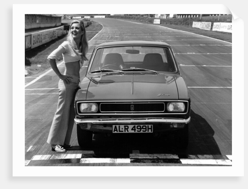 1969 Hillman Hunter GT with female model by Unknown