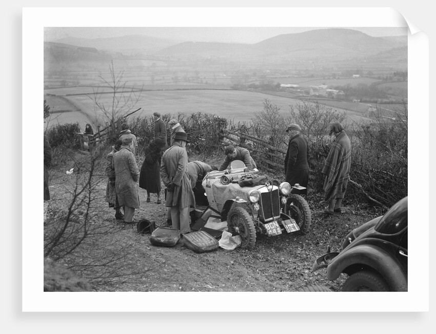 MG PB of K Scales getting a push during the MG Car Club Midland Centre Trial, 1938 by Bill Brunell