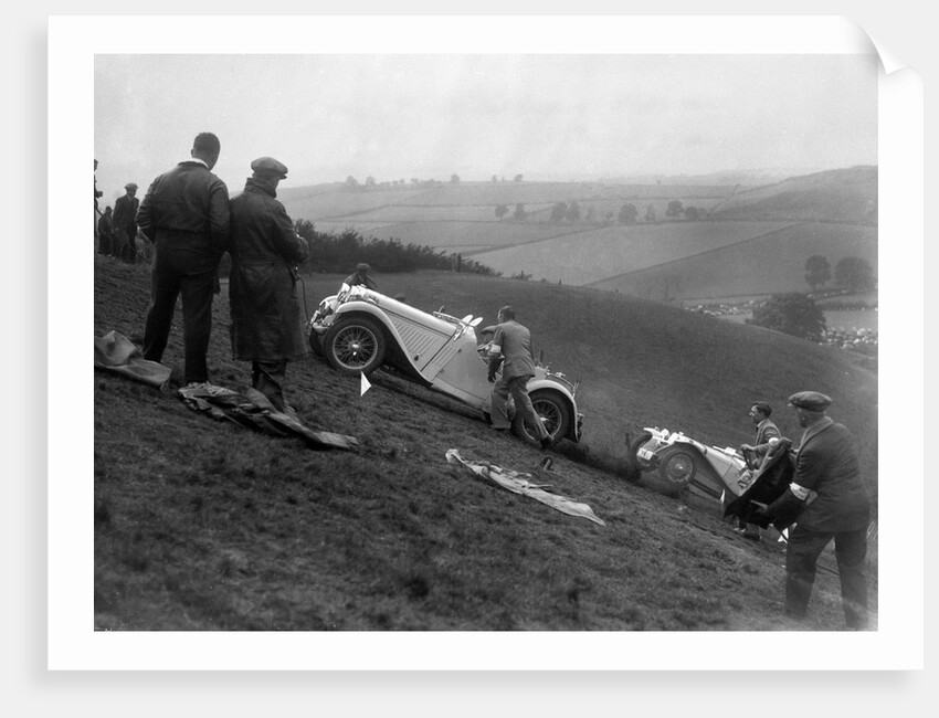 Singer and Riley Imp of B Bira competing in the MG Car Club Rushmere Hillclimb, Shropshire, 1935 by Bill Brunell