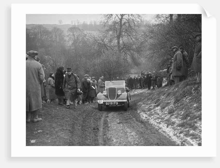Ford V8 open tourer of H Hillcoat competing at the Sunbac Colmore Trial, Gloucestershire, 1933 by Bill Brunell