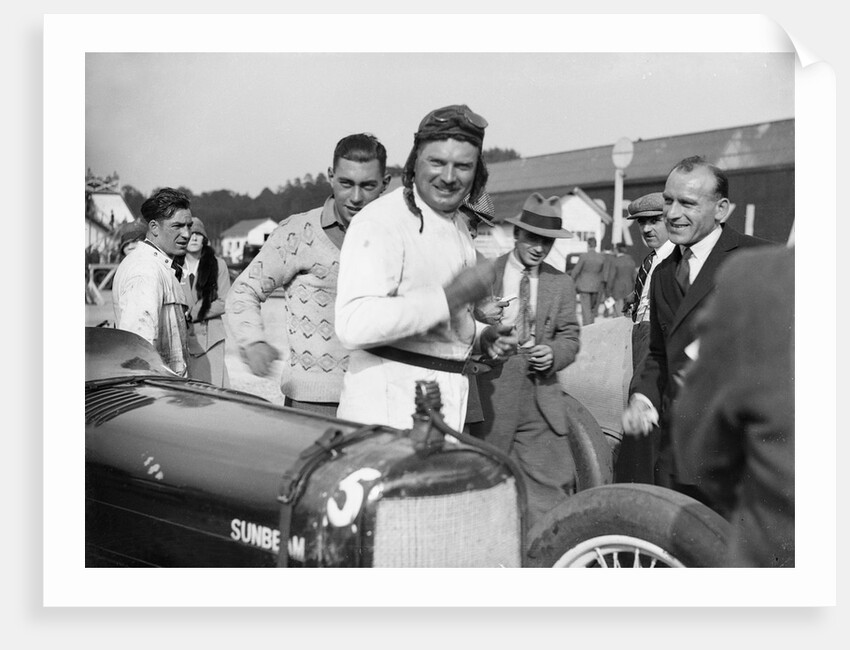 EL Bouts and his Sunbeam, Surbiton Motor Club race meeting, Brooklands, Surrey, 1928 by Bill Brunell