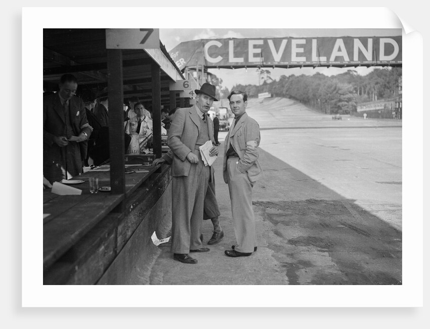 Major Blake Bale by the pits at Brooklands, Surrey, c1930s(?) by Bill Brunell