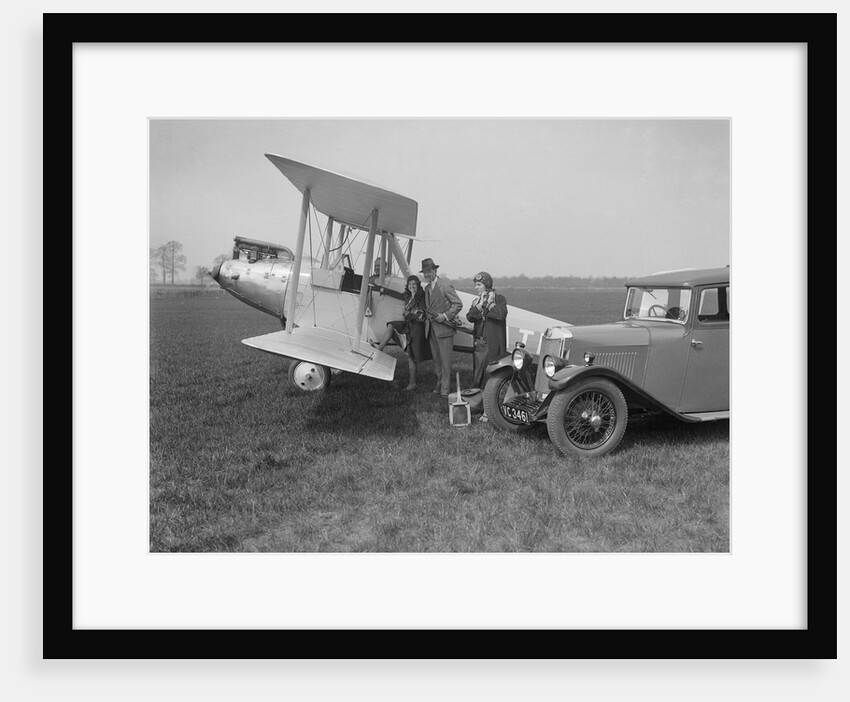 Lea-Francis V type saloon and Blackburn Bluebird aeroplane, c1930 by Bill Brunell