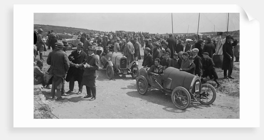 Raymond Mays' Bugatti Brescia and JS Chance's Enfield Allday, Porthcawl Speed Trials, Wales, 1922 by Bill Brunell