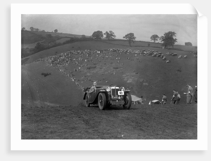 MG Magnette competing in the MG Car Club Rushmere Hillclimb, Shropshire, 1935 by Bill Brunell