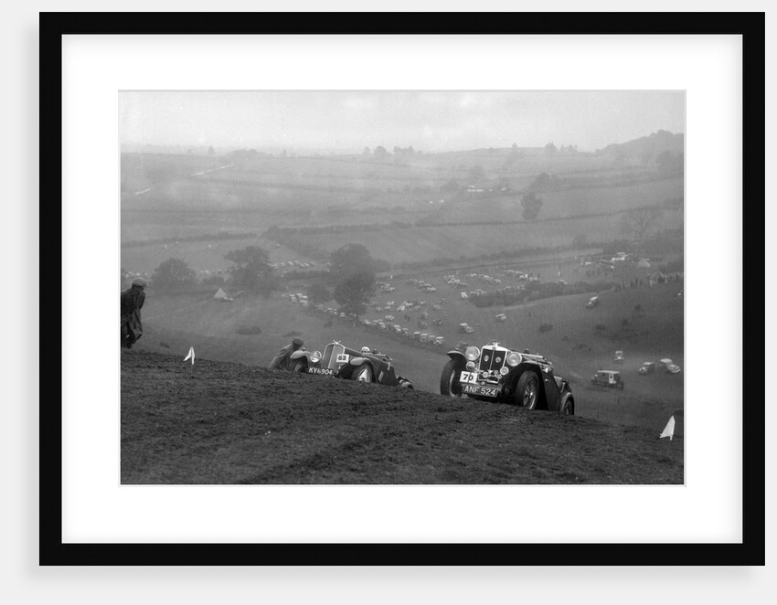 Triumph Southern Cross and MG Magnette at the MG Car Club Rushmere Hillclimb, Shropshire, 1935 by Bill Brunell