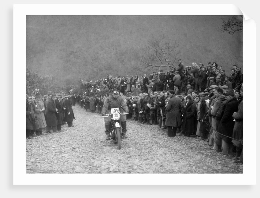 347 cc AJS of RW Cassam competing in the MCC Lands End Trial, Beggars Roost, Devon, 1936 by Bill Brunell