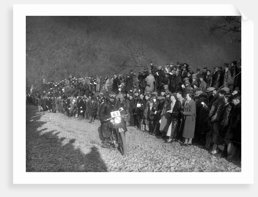 498 cc Levis of AJ Hicks competing in the MCC Lands End Trial, Beggars Roost, Devon, 1936 by Bill Brunell