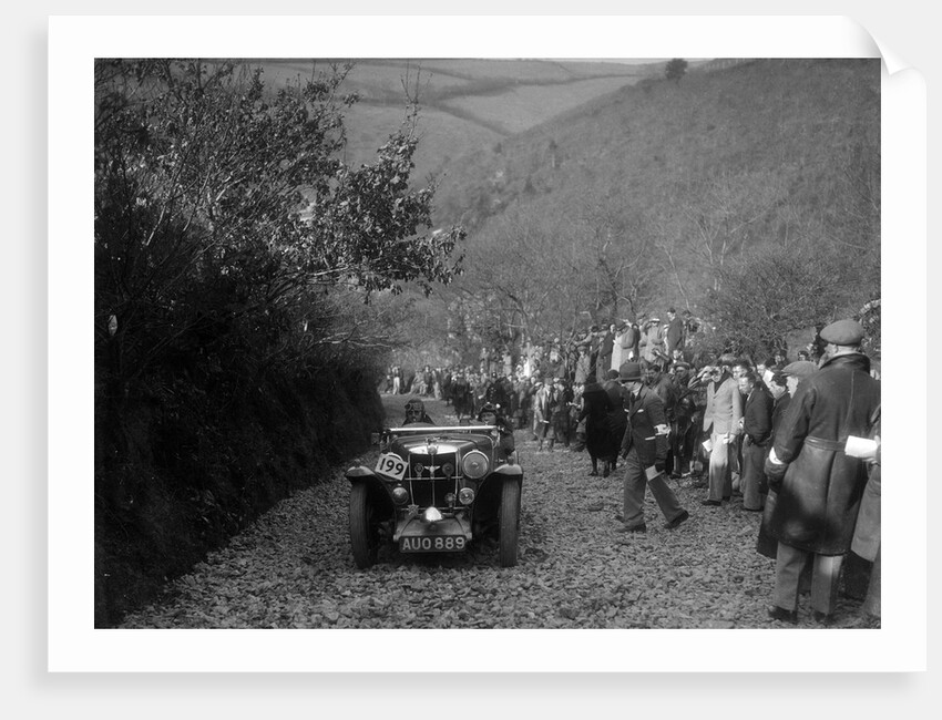 MG Magnette of JW Fox competing in the MCC Lands End Trial, Beggars Roost, Devon, 1936 by Bill Brunell