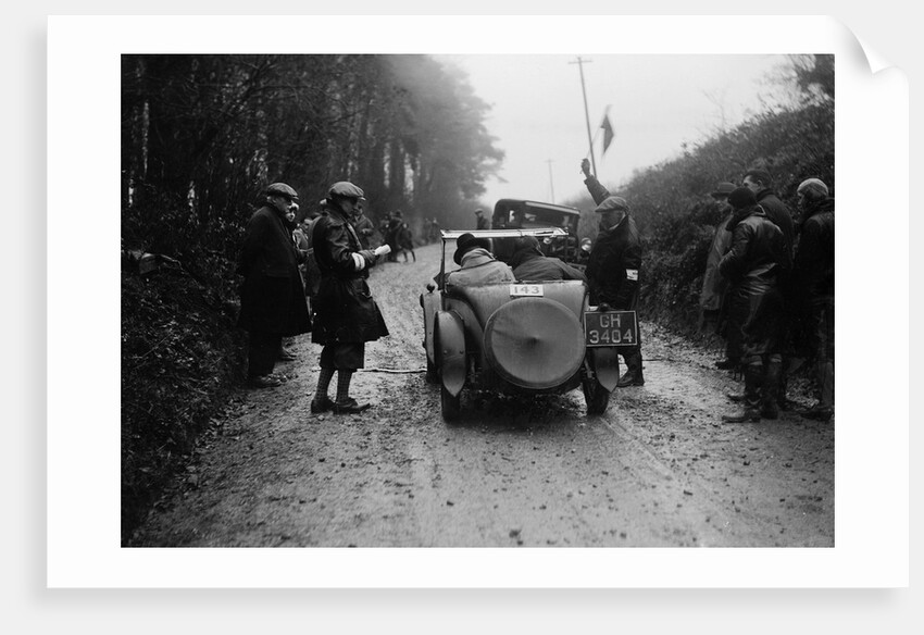 Morris Minor of KC McGuffie competing in the MCC Exeter Trial, Blackhill, Dorset, 1930 by Bill Brunell