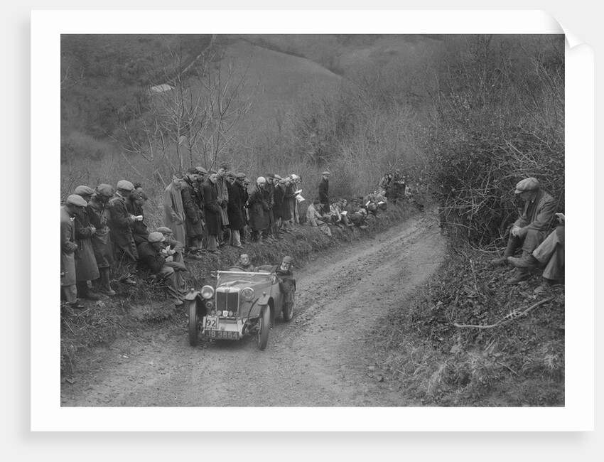 MG PA of Jack Bastock of the Cream Cracker Team competing in the MCC Lands End Trial, 1935 by Bill Brunell