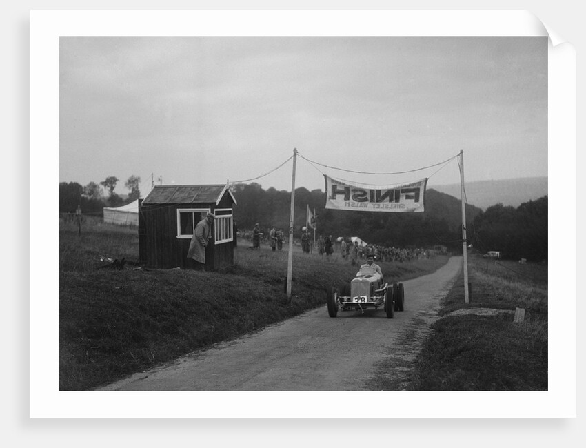 ERA of Raymond Mays at the finishing line of the Shelsley Walsh Hillclimb, Worcestershire, 1935 by Bill Brunell