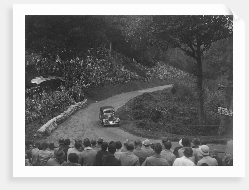 Ford V8 saloon competing in the Shelsley Walsh Hillclimb, Worcestershire, 1935 by Bill Brunell