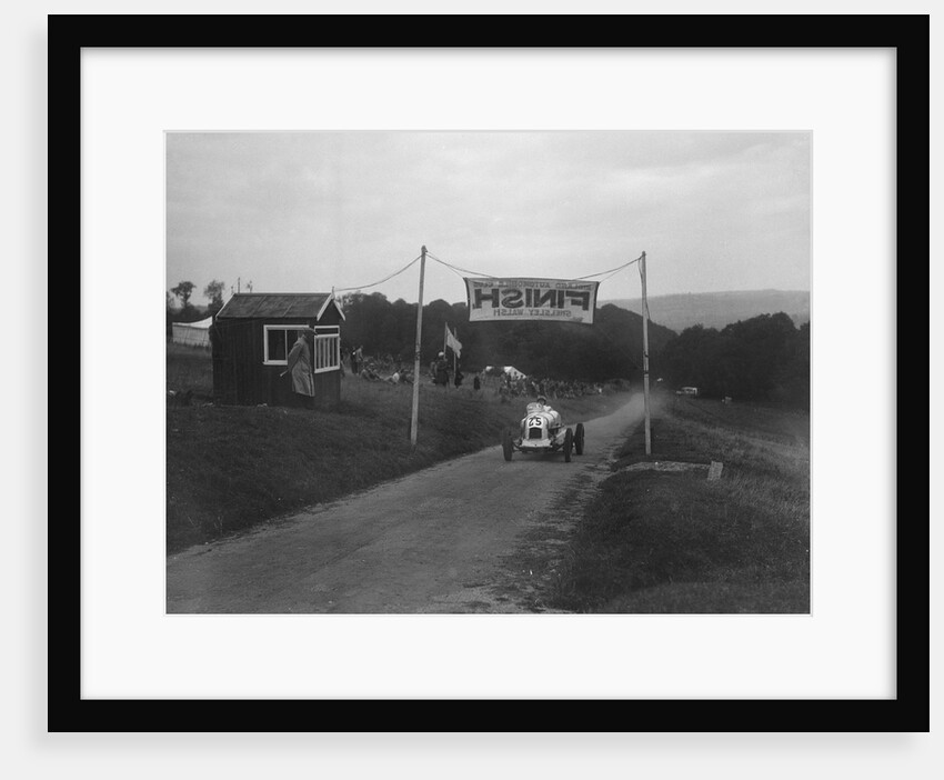 Unidentified offset single-seater car finishing the Shelsley Walsh Hillclimb, Worcestershire, 1935 by Bill Brunell