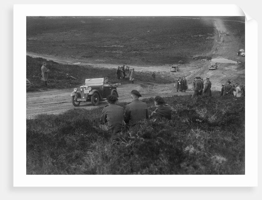 Morris Minor competing in a motoring trial, Bagshot Heath, Surrey, 1930s by Bill Brunell