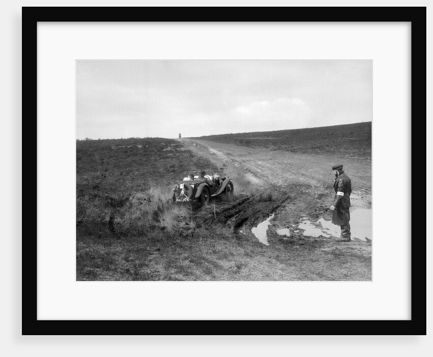 Swept-wing MG J2 competing in a motoring trial, Bagshot Heath, Surrey, 1930s by Bill Brunell