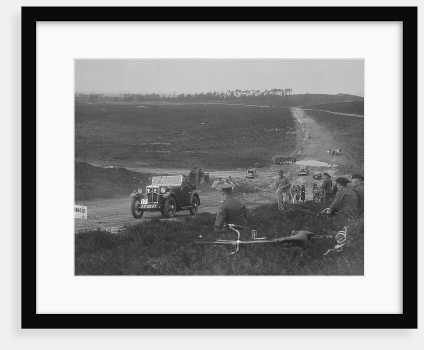 1931 Morris Minor open 2-seater competing in a motoring trial, Bagshot Heath, Surrey, 1930s by Bill Brunell