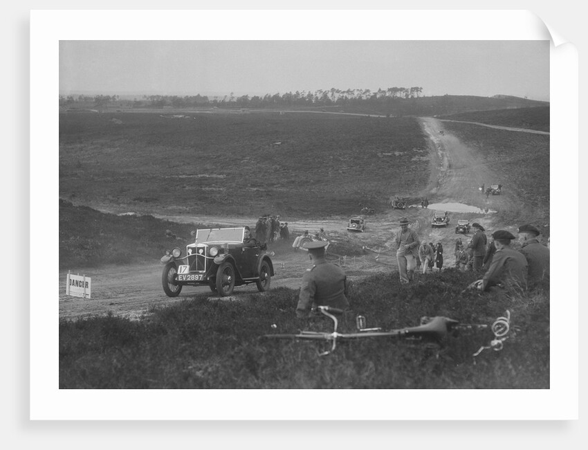 1931 Morris Minor open 2-seater competing in a motoring trial, Bagshot Heath, Surrey, 1930s by Bill Brunell