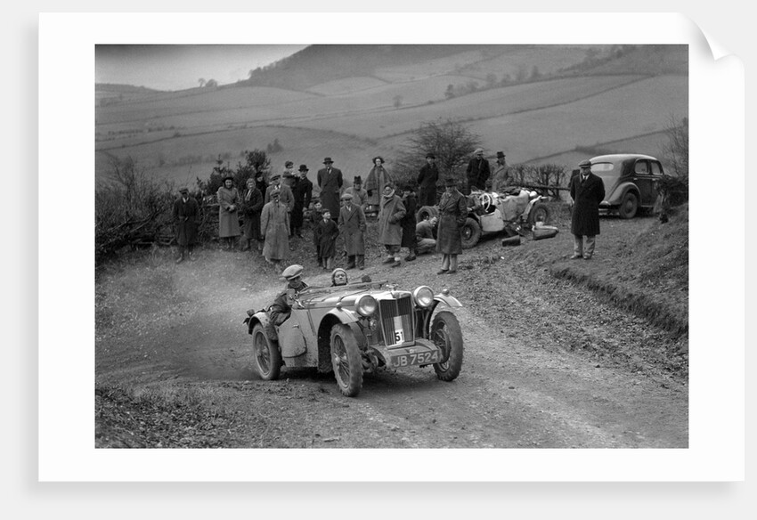 MG PB of EJ Haesendonck of the Cream Cracker Team at the MG Car Club Midland Centre Trial, 1938 by Bill Brunell