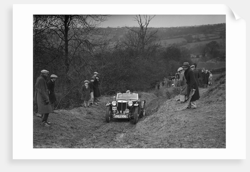 MG TA of F Wallace competing in the MG Car Club Midland Centre Trial, 1938 by Bill Brunell