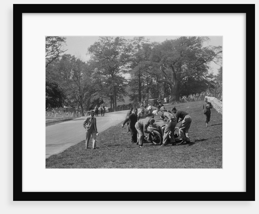 Crashed Austin 7 of B Sparrow, Donington Park Race Meeting, Leicestershire, 1933 by Bill Brunell