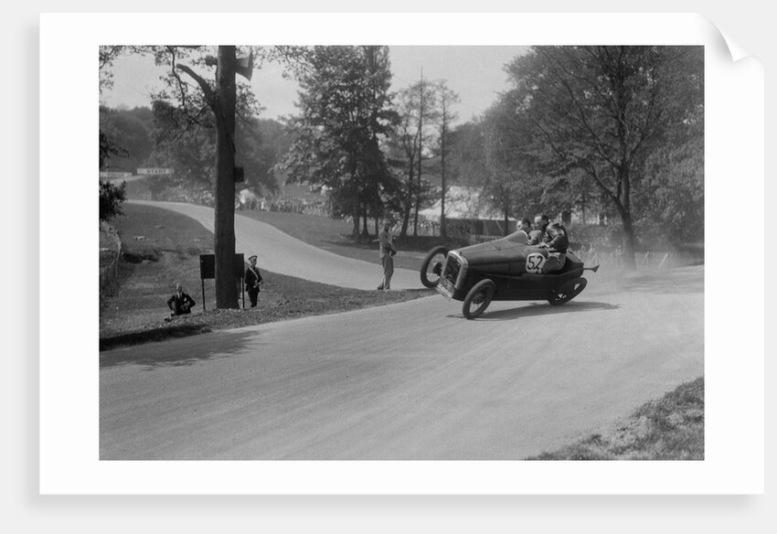 Austin 7 of B Sparrow about to crash, Donington Park Race Meeting, Leicestershire, 1933 by Bill Brunell