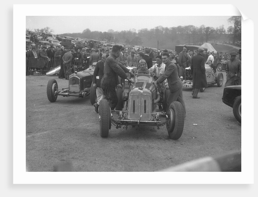 Dick Seaman's ERA, Dick Shuttleworth's Alfa Romeo and a MG Magnette at Donington Park, 1935 by Bill Brunell