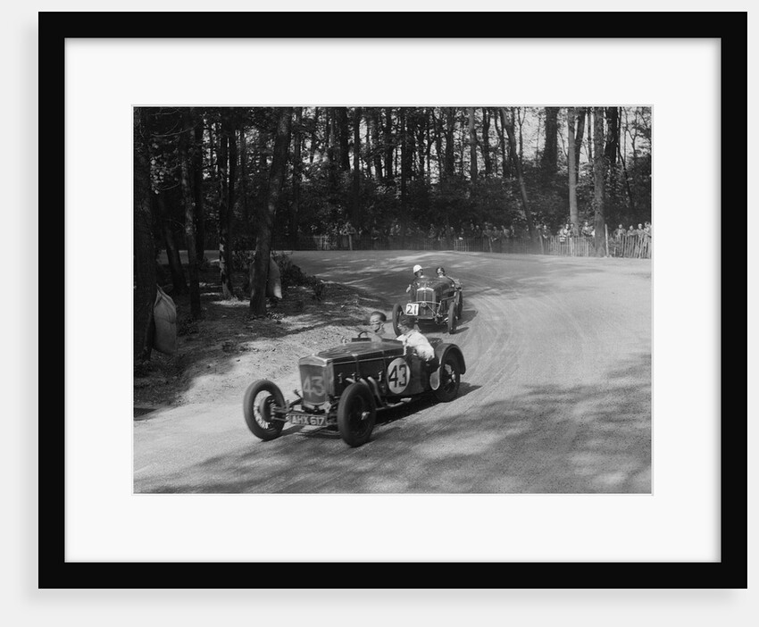 Frazer-Nash TT replica leading a Wolseley Hornet at Donington Park, Leicestershire, 1930s by Bill Brunell