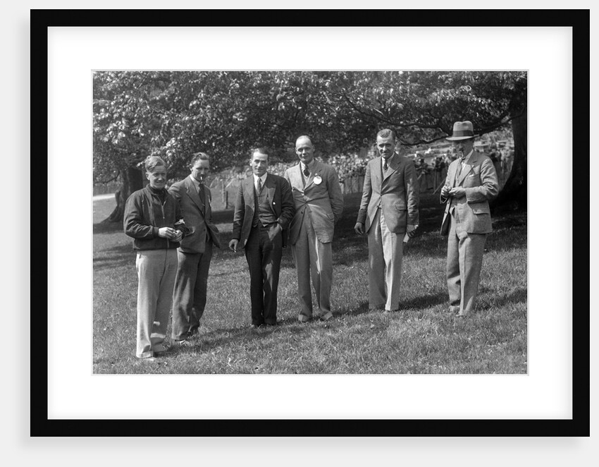 Group of men at Donington Park motor racing circuit, Leicestershire, c1930s by Bill Brunell