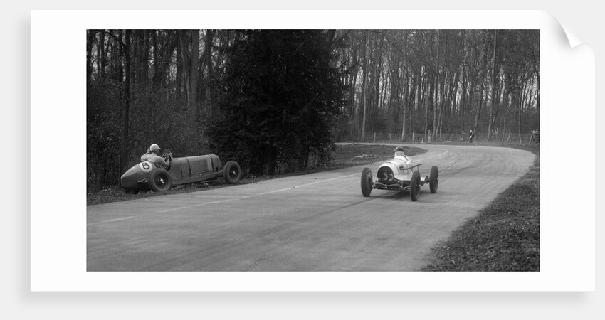 Hector Dobbs Riley Dobbs offset special passing Raymond Mays' crashed ERA, Donington Park, 1935 by Bill Brunell