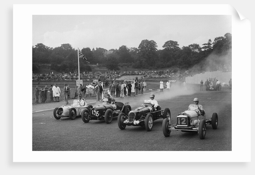 Austin 7 of WD Castello, Alta of Eric Winterbottom and MG K3 racing at Crystal Palace, London, 1939 by Bill Brunell