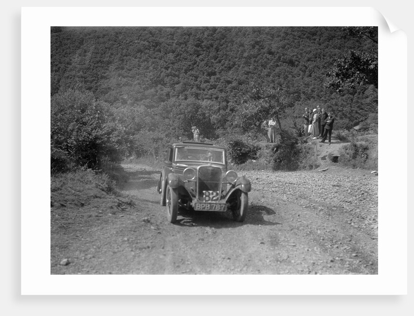 Singer 9 sports saloon competing in the Mid Surrey AC Barnstaple Trial, Beggars Roost, Devon, 1934 by Bill Brunell