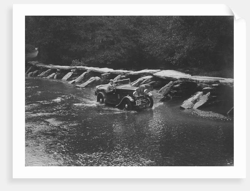 Triumph competing in the Mid Surrey AC Barnstaple Trial, Tarr Steps, Exmoor, Somerset, 1934 by Bill Brunell
