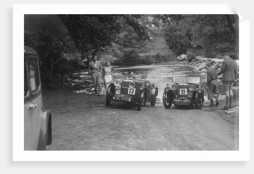 MG J2 and MG D type at the Mid Surrey AC Barnstaple Trial, Tarr Steps, Exmoor, 1934 by Bill Brunell