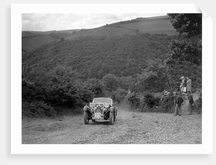 Singer sports competing in the Mid Surrey AC Barnstaple Trial, Beggars Roost, Devon, 1934 by Bill Brunell
