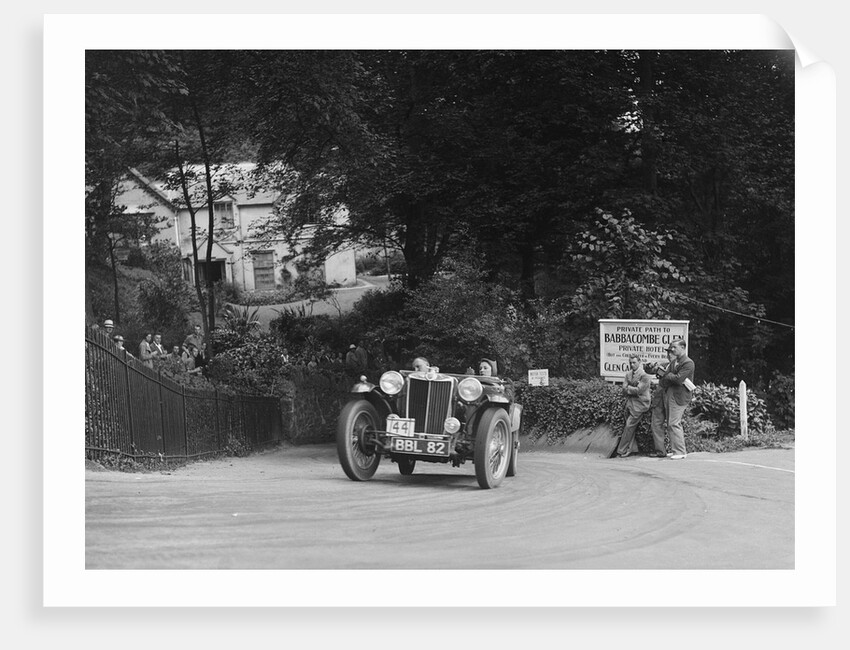 MG TA of RA MacDermid competing in the MCC Torquay Rally, Torbay, Devon, 1938 by Bill Brunell
