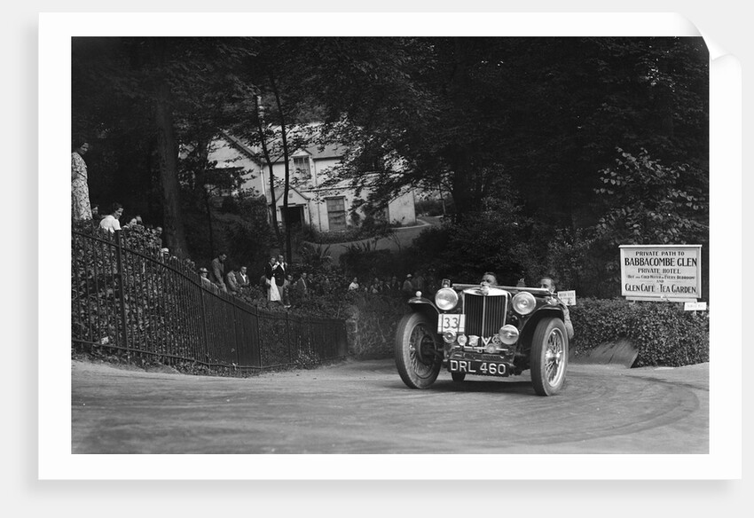 MG TA of FG Cornish competing in the MCC Torquay Rally, Torbay, Devon, 1938 by Bill Brunell