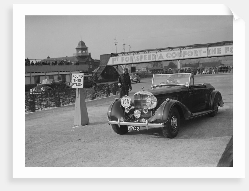 Bentley 4-seater tourer of GG Wood competing in the JCC Rally, Brooklands, Surrey, 1939 by Bill Brunell