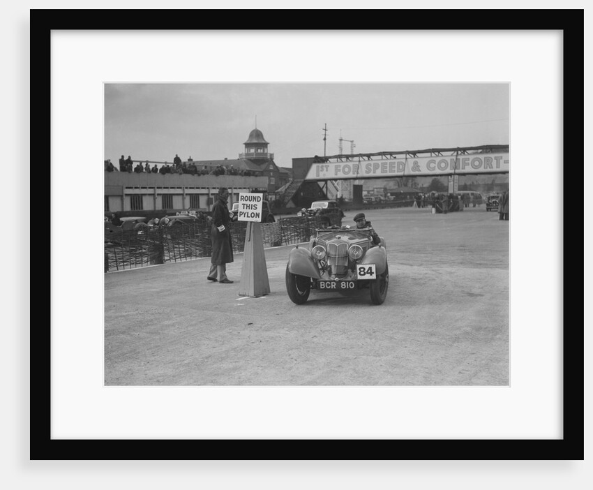 Riley Sprite of Kay Hague competing in the JCC Rally, Brooklands, Surrey, 1939 by Bill Brunell