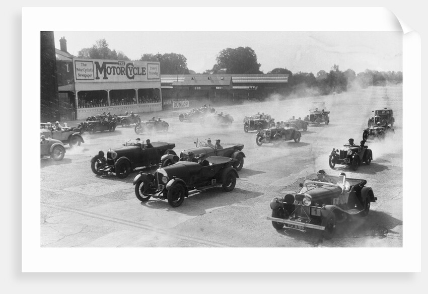 Talbot 105 tourer, Bentley and Lagonda racing at a MCC meeting, Brooklands, Surrey, 1933 by Bill Brunell
