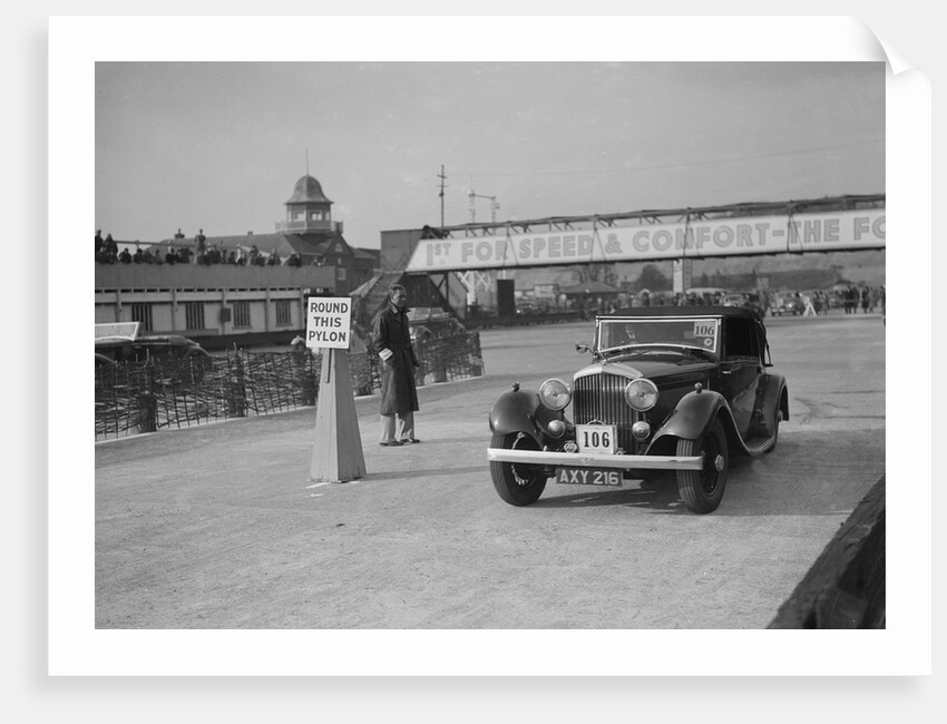 Bentley drophead coupe with Barker body competing in the JCC Rally, Brooklands, Surrey, 1939 by Bill Brunell