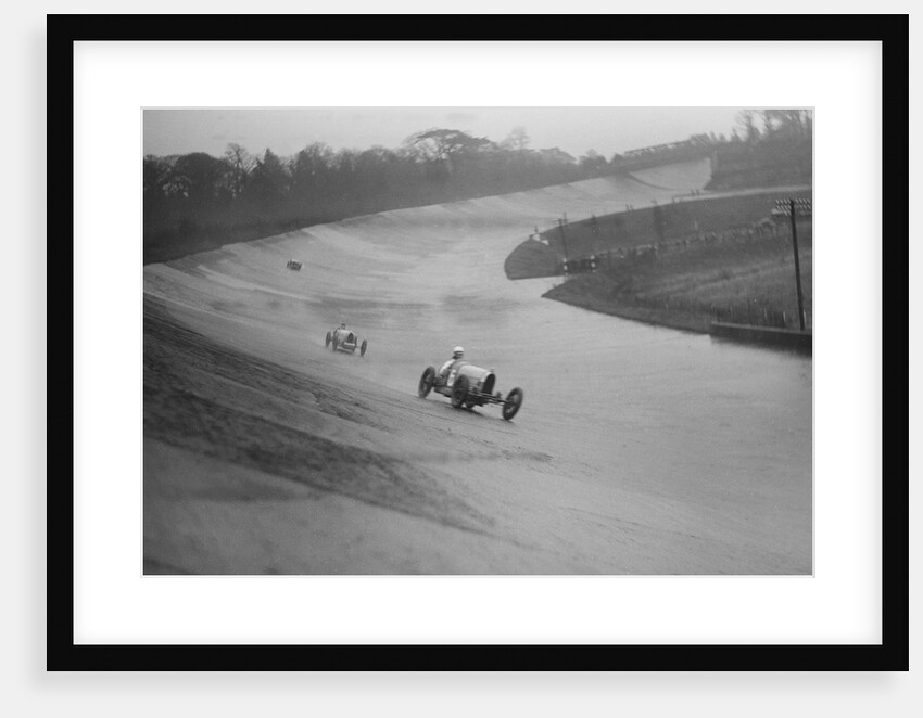 Two Bugattis racing at a BARC meeting, Brooklands, Surrey, 1931 by Bill Brunell