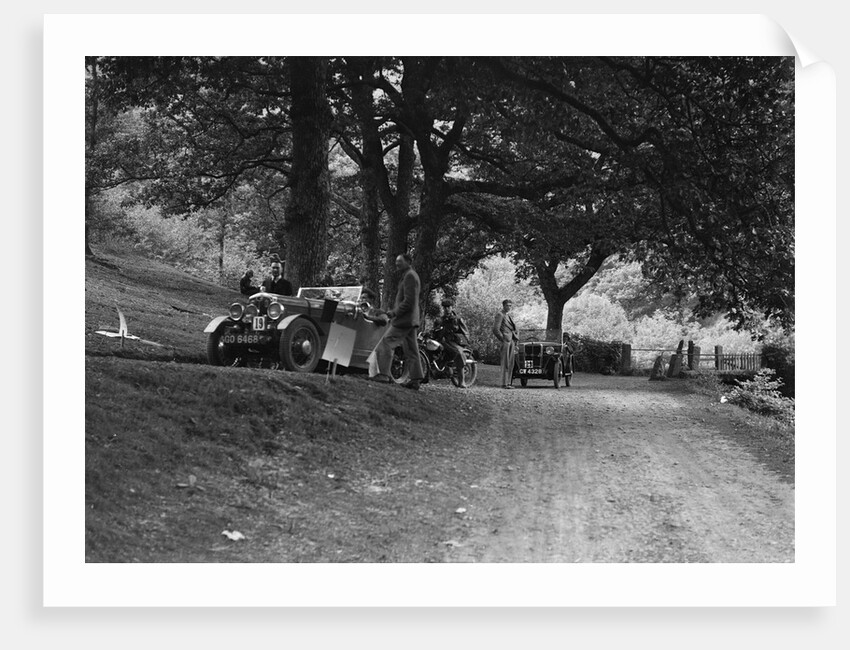 Wolseley Hornet and Morris Minor taking part in a motoring trial, c1930s by Bill Brunell