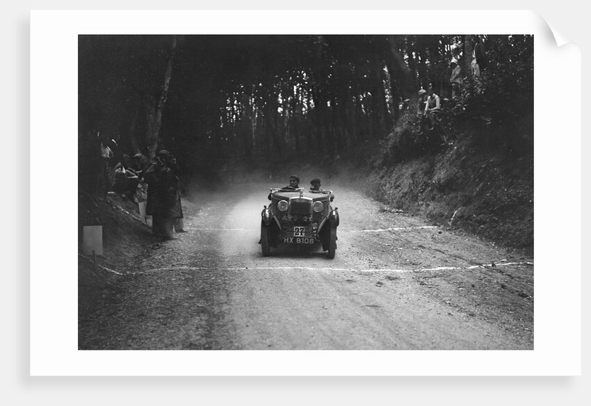 Morris Minor of JWP Bolton taking part in a motoring trial, c1930s by Bill Brunell