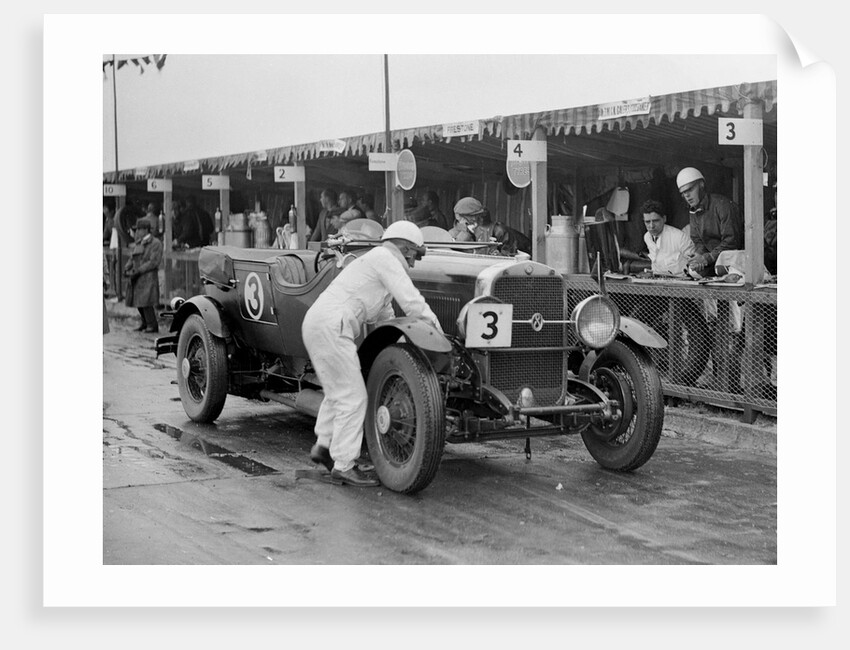 Studebaker of A Hollidge and GAW Laird in the pits at the JCC Double Twelve Race, Brooklands, 1929 by Bill Brunell