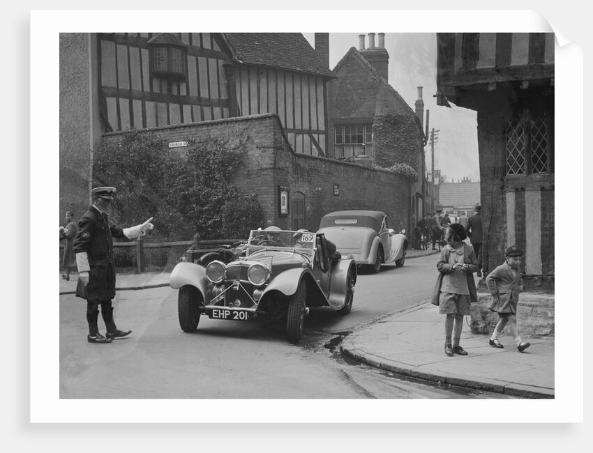 SS Jaguar 100 of SH Newsome competing in the RAC Rally, 1939 by Bill Brunell